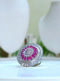 💖 Radiant Rosé CZ Cocktail Ring – Sparkle in Every Bloom