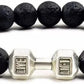 Unisex – Matte Lava Rock Dumbbell Bracelet | Fitness-Inspired Wristwear