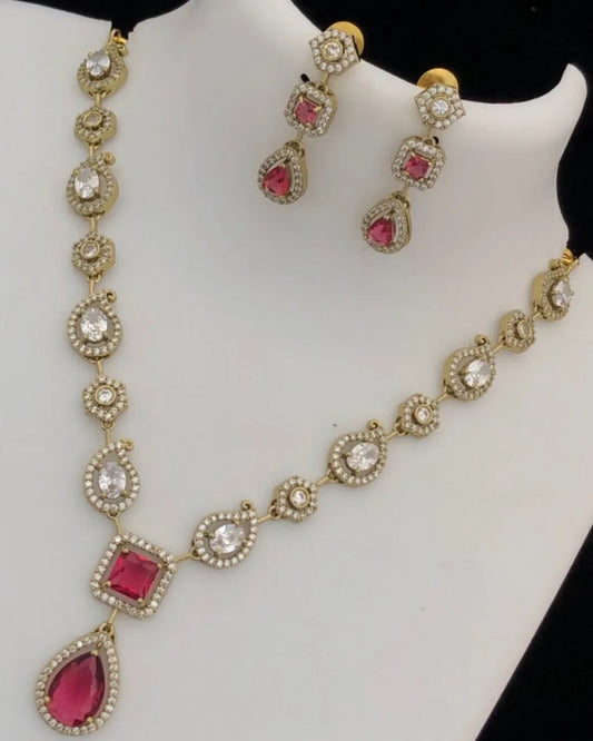 Rosette Royale Ruby Necklace Set - Victorian Polish