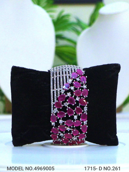 Elegant Ruby Red Statement Bracelet