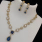 Royal Sapphire Gold-Plated Necklace Set - Victorian Polish