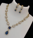 Royal Sapphire Gold-Plated Necklace Set - Victorian Polish