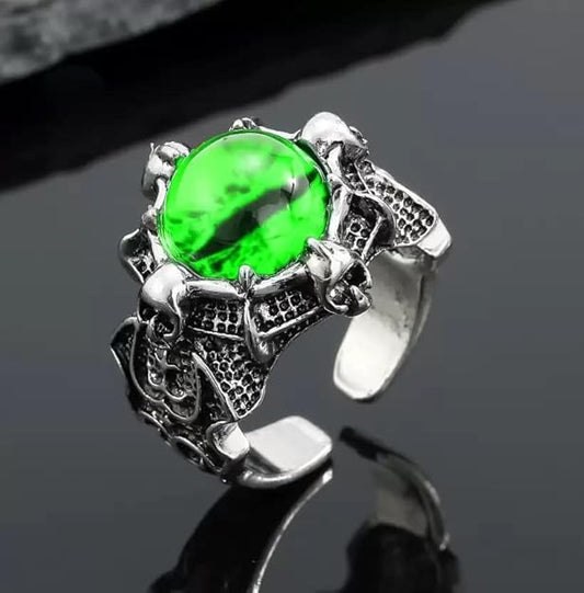 Enchanted Night Dragon Eye Ring – Adjustable Gothic Design