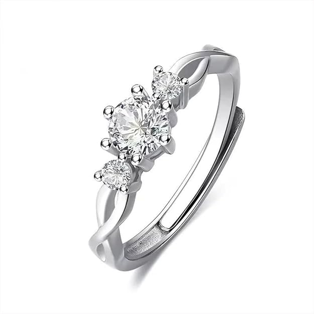 Couple Ring - Twilight Entwine Crystal Ring – Silver Elegance Series