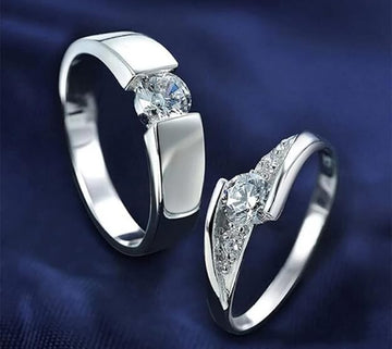 Couple Ring - Together Forever Silver Couple Rings – Sleek Split Design