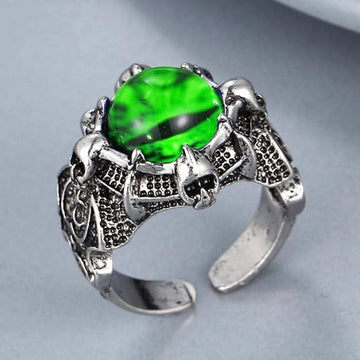 Enchanted Night Dragon Eye Ring – Adjustable Gothic Design
