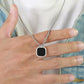 Onyx Edge Pendant Chain – Minimalist Black Square Charm