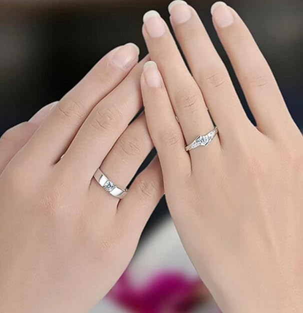 Couple Ring - Together Forever Silver Couple Rings – Sleek Split Design