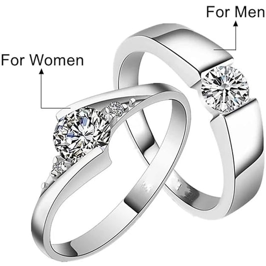 Couple Ring - Together Forever Silver Couple Rings – Sleek Split Design