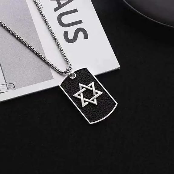 ✡️ Unisex - Hexagram Dog Tag Pendant Necklace – Bold Symbolism, Urban Edge
