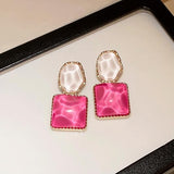 Pink & White Aurora Statement Earrings