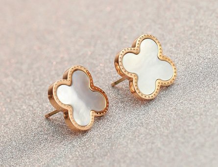Luna Clover Mother of Pearl Studs