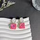 Pink & White Aurora Statement Earrings