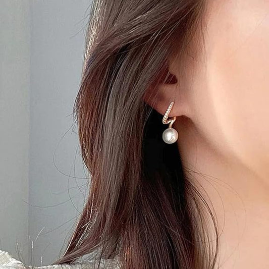 Zig-Zag Pearl Drop Earrings