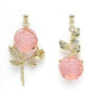 Blushing Rose Asymmetrical Earrings
