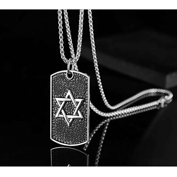 ✡️ Unisex - Hexagram Dog Tag Pendant Necklace – Bold Symbolism, Urban Edge