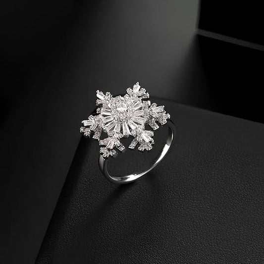 Trending Stellar Snowflake Statement Rotating Ring