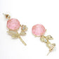 Blushing Rose Asymmetrical Earrings