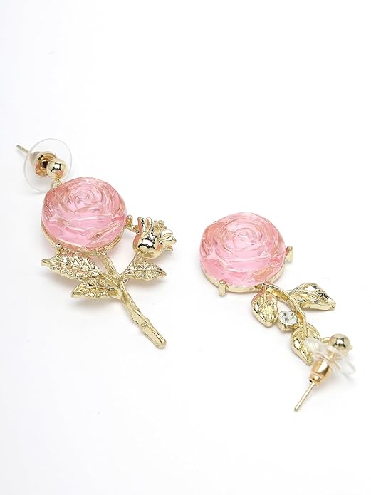 Blushing Rose Asymmetrical Earrings