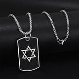 ✡️ Unisex - Hexagram Dog Tag Pendant Necklace – Bold Symbolism, Urban Edge