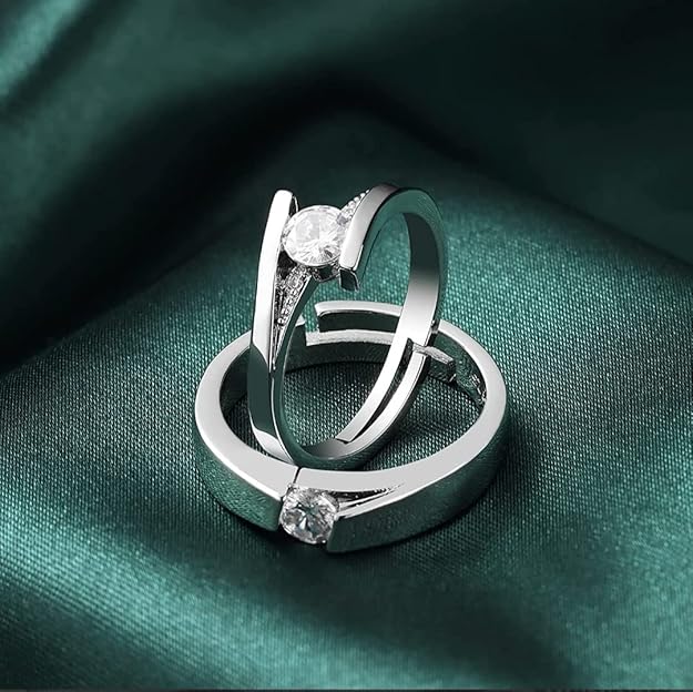 Couple Ring - Together Forever Silver Couple Rings – Sleek Split Design