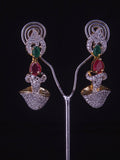 Czar Bloom – Ruby & Emerald American Diamond Earrings