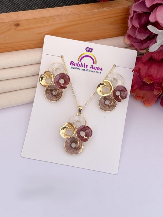 Celestial Grace Enamel Pendant Set