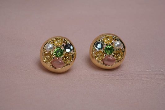 SparkleBlossom Multicolor Pendant Set – Gold Plated