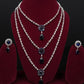Royal Blue Sapphire-Inspired American Diamond Bridal Necklace Set