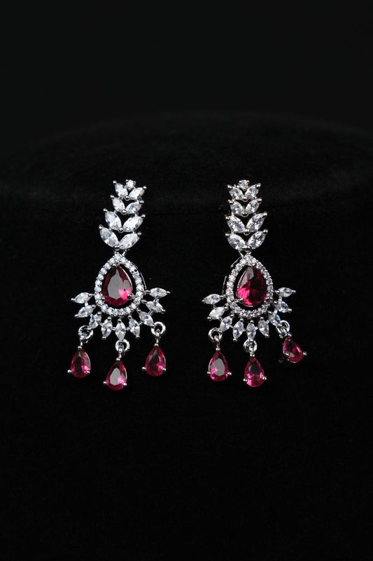 Ravishing Ruby American Diamond Necklace Set