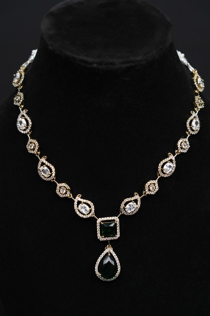 Emerald Luxe Gold-Plated Necklace Set