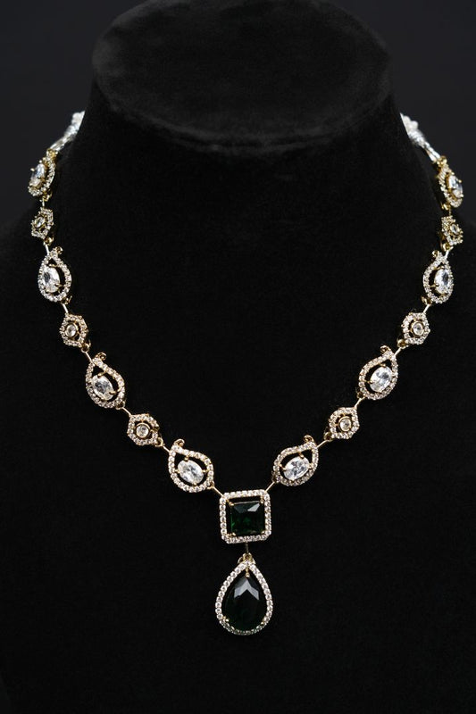 Emerald Luxe Gold-Plated Necklace Set