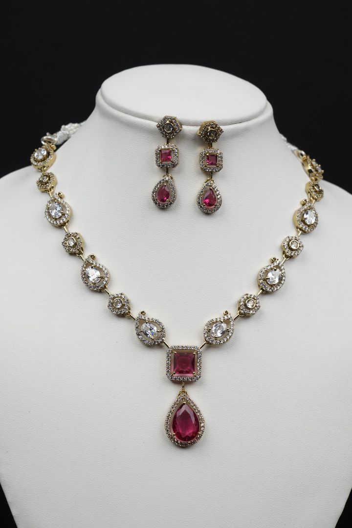 Rosette Royale Ruby Necklace Set - Victorian Polish