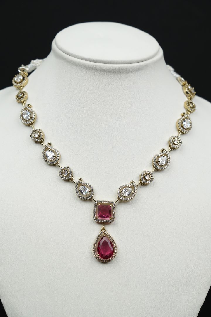 Rosette Royale Ruby Necklace Set - Victorian Polish