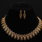 Golden Radiance Leaf Necklace Set
