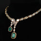 Elegant Kundan & Emerald Green Stone Necklace Set