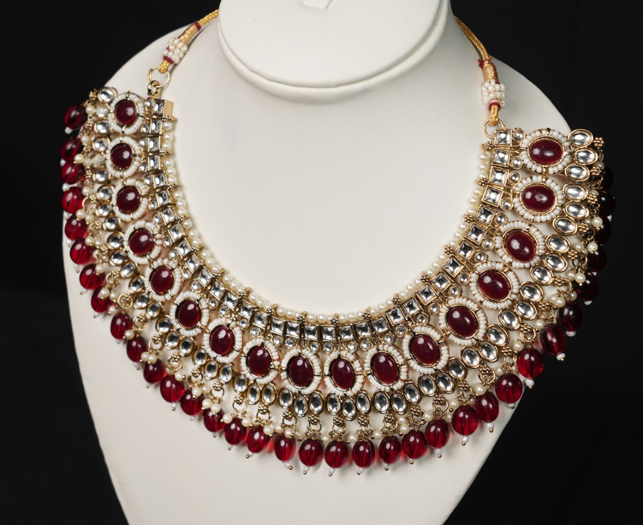 Crimson Majesty Kundan Bridal Set