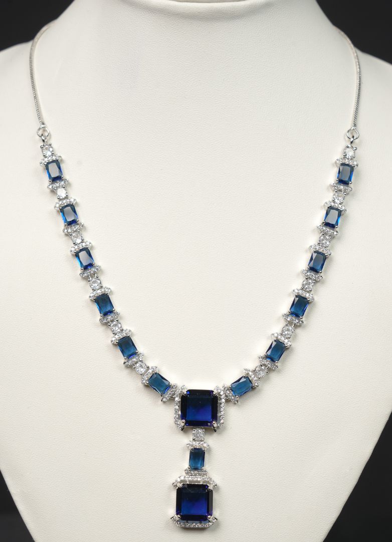 Royal Sapphire Elegance Necklace & Earring Set