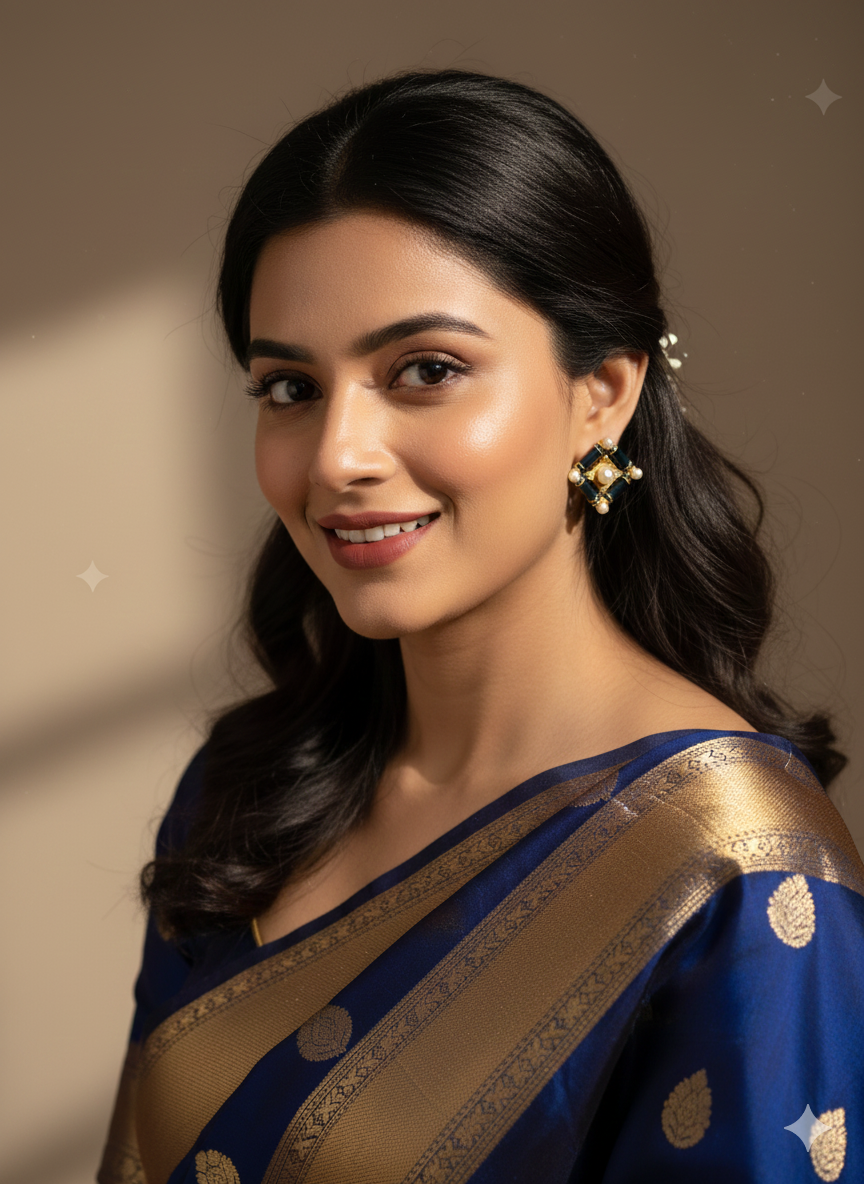 ✨ Regal Noir Pearl Studs