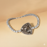 Black Crystal Heart Bracelet with CZ Accents