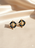 ✨ Regal Noir Pearl Studs