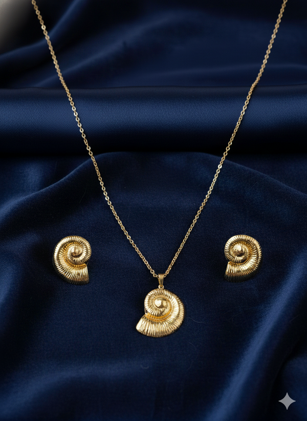 Aurelia Shell Gold-Tone Pendant Set