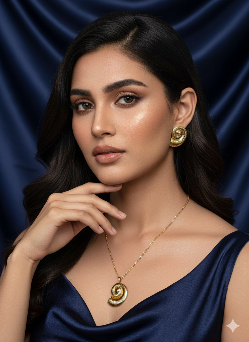 Aurelia Shell Gold-Tone Pendant Set