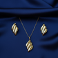 Wavecrest Gold-Tone Pendant Set(18K Gold plated)