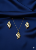 Wavecrest Gold-Tone Pendant Set(18K Gold plated)