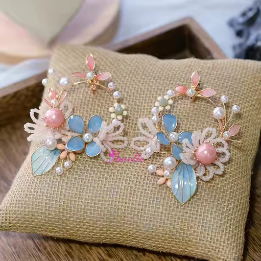 Whimsical Blossom Wreath Earrings