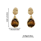 Amber Gold Textured Drop Earrings - Anti-tarnish