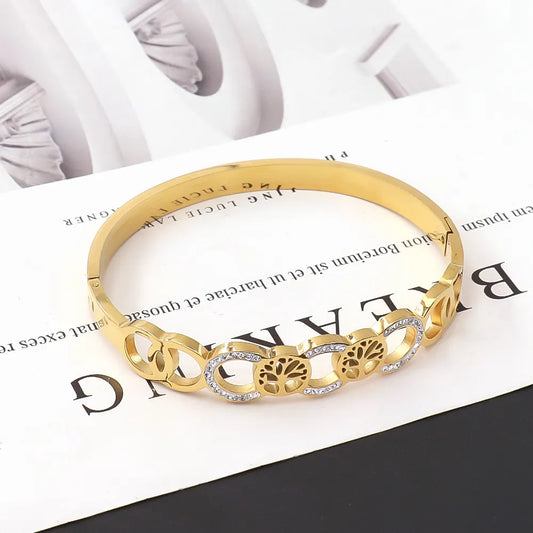 Eterna Tree of Life Bangle – Tarnish-Resistant