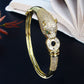 Brass Gold-Plated Cubic Zirconia Bangle-Style Bracelet