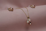 🌸 Rosé Blossom Pendant & Earrings Set